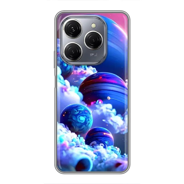 Чехол с рисунком «Синие планеты» для TECNO Spark 20 Pro Чехол с рисунком «Синие планеты» для TECNO Spark 20 Pro