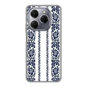 Силіконовый Чохол на TECNO Spark 20 Pro з картинкой Вишиванки (Синя вишиванка)