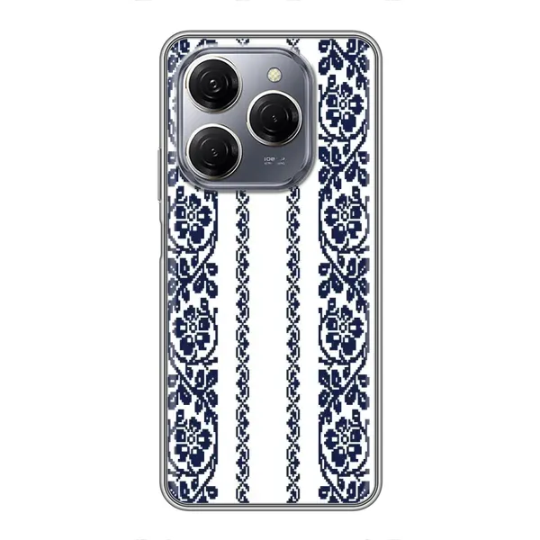 Чехол с рисунком «Синяя вышиванка» для TECNO Spark 20 Pro Чехол с рисунком «Синяя вышиванка» для TECNO Spark 20 Pro