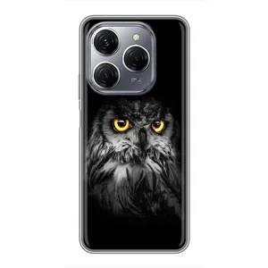 Чохли з принтом СОВИ для TECNO Spark 20 Pro (Сова на чорному)