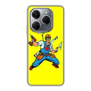 Силіконовий бампер (Працівники) на TECNO Spark 20 Pro (Будівельник)