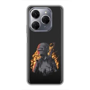 Чохол з картинкою "Герой Pubg" на TECNO Spark 20 Pro (В полум'ї)