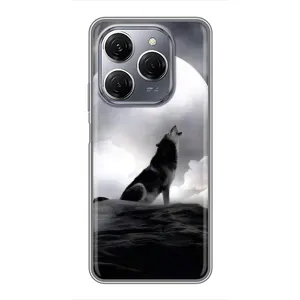 Чохол з Вовком на TECNO Spark 20 Pro (Вовк і місяць)
