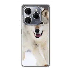 Чохол з Вовком на TECNO Spark 20 Pro (Вовк біжить по снігу)