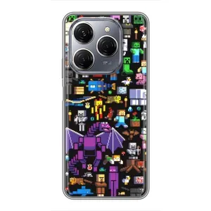 Чохол майнкрафт для TECNO Spark 20 Pro (Усі персонажі)