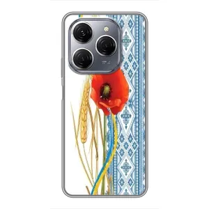 Силіконовый Чохол на TECNO Spark 20 Pro з картинкой Вишиванки (Вишиванка з квіткою)
