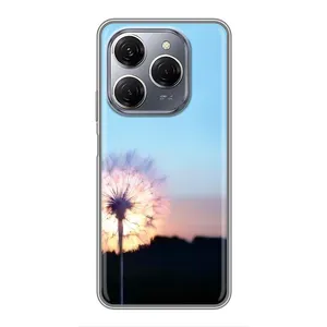Силіконовий Чохол з кульбабками на TECNO Spark 20 Pro (Захід з кульбабкою)
