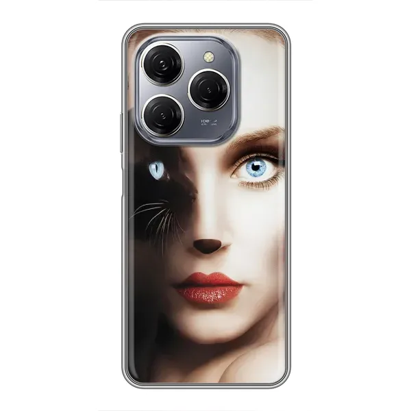 Чехол с рисунком «Женщина кошка» для TECNO Spark 20 Pro Чехол с рисунком «Женщина кошка» для TECNO Spark 20 Pro