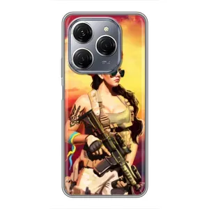 ЗСУ Чохли (TPU) для TECNO Spark 20 Pro (Жінка солдат)