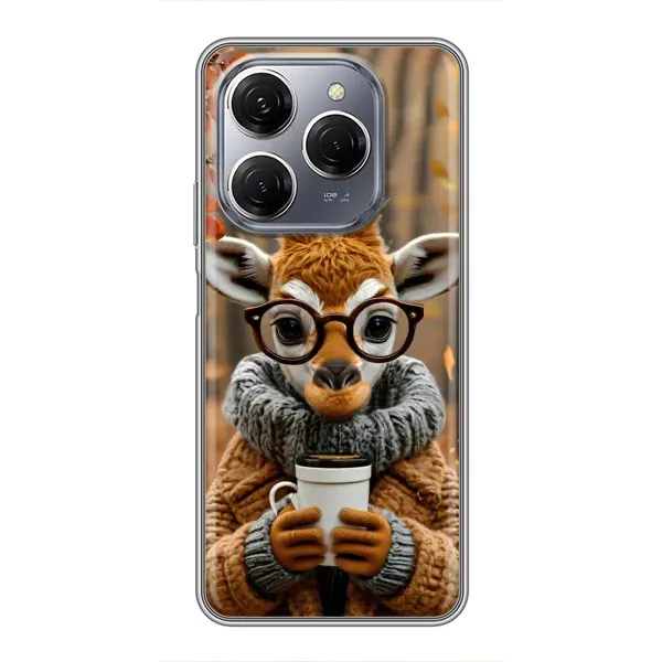 Чехол с рисунком «Жираф с кофе» для TECNO Spark 20 Pro Чехол с рисунком «Жираф с кофе» для TECNO Spark 20 Pro