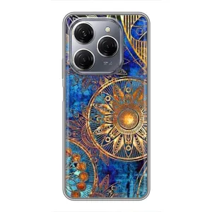 Чохли з сенсом на TECNO Spark 20 Pro (Золоті узори)