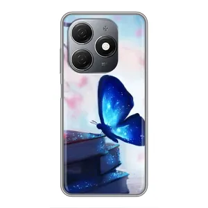 Силиконовый бампер с картинкой животных для TECNO Spark 20 (Бабочка синяя)