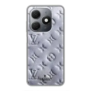 Текстурный Чехол Louis Vuitton для Техно Спарк 20 (Белый ЛВ)