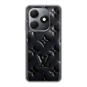 Текстурный Чехол Louis Vuitton для Техно Спарк 20 (Черный ЛВ)