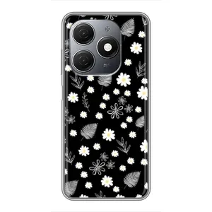 Чехлы с тематикой "ЦВЕТЫ" на TECNO Spark 20 (цветение на чорном)