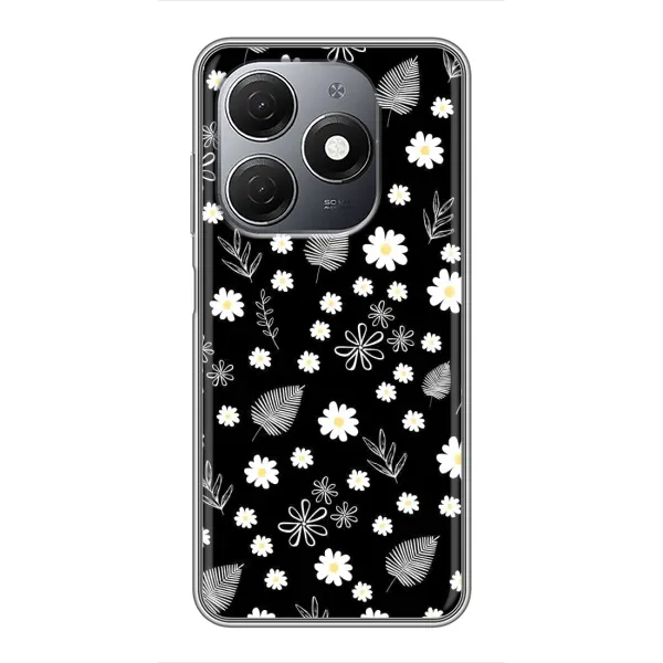 Чехол с рисунком «цветение на чорном» для TECNO Spark 20