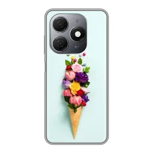 Чехлы с тематикой "ЦВЕТЫ" на TECNO Spark 20 (Цветок-мороженное)