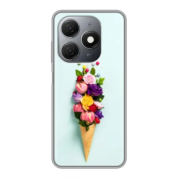 Чехол с рисунком «Цветок-мороженное» для TECNO Spark 20