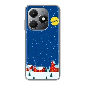 Силиконовый бампер на рождество для TECNO Spark 20 (Город в снегу)