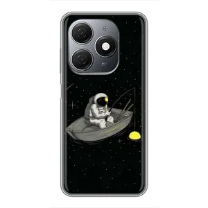 Силиконовый Чехол с принтом "Космонавты" на TECNO Spark 20 (Космонавт на рыбалке)