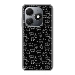 Чохол на тематику: Коти для TECNO Spark 20 (Котики на чорному)