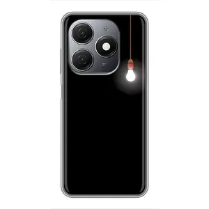 Чохол з картинками на чорному фоні для TECNO Spark 20 (Лампочка)