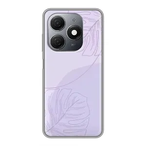 Чехол цветочный дизайн для TECNO Spark 20 (Монстера фиолетовая)