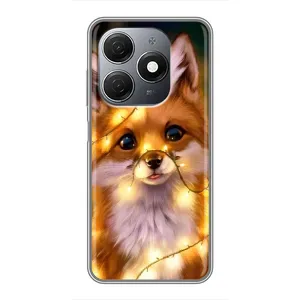 Чехол с Лисичкой для TECNO Spark 20 (Новогодний лисенок)