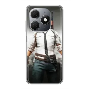 Силиконовый чехол с картинкой "Герой Pubg" на TECNO Spark 20 (Пабг)