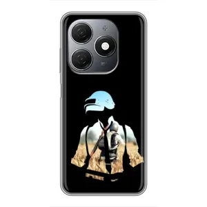 Силиконовый чехол с картинкой "Герой Pubg" на TECNO Spark 20 (Пубг мен)