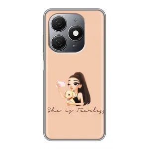 Силиконовый Чехол на TECNO Spark 20 с картинкой Стильных Девушек (С собакой)