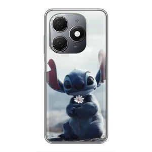 Чехол с рисунком Стич для TECNO Spark 20 (Стич с цветочком)