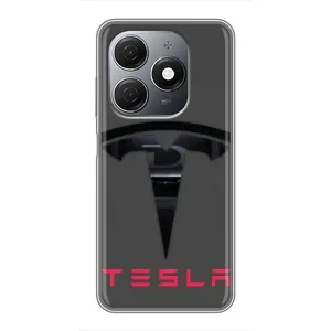 Силиконовый бампер с картинкой машины на TECNO Spark 20 (Logo TESLA)