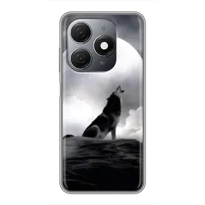 Чехол с Волком на TECNO Spark 20 (Волк и луна)