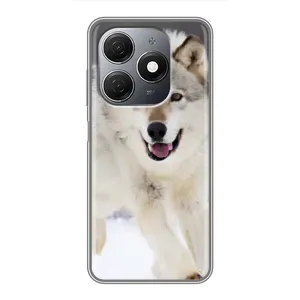 Чехол с Волком на TECNO Spark 20 (Волк на снегу)