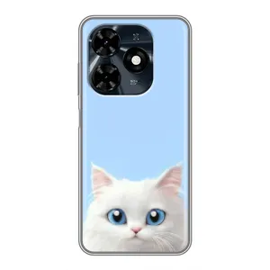 Чехол на тематику: Коты для TECNO Spark 20c (Белый кот)