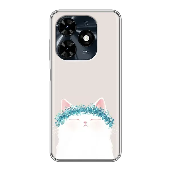 Чехол с рисунком «Белый котик» для TECNO Spark 20c Чехол с рисунком «Белый котик» для TECNO Spark 20c
