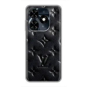 Текстурный Чехол Louis Vuitton для Техно Спарк 20с (Черный ЛВ)