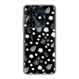 Чехлы с тематикой "ЦВЕТЫ" на TECNO Spark 20c (цветение на чорном)