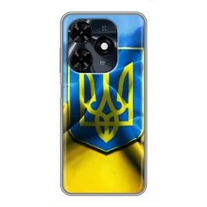 Чехол с картинкой (Патриотический ГЕРБ) на TECNO Spark 20c (Герб и Флаг Украины)