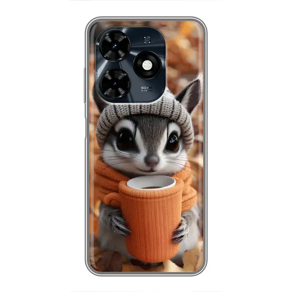 Чехол с рисунком «Грызунчик с кофе» для TECNO Spark 20c Чехол с рисунком «Грызунчик с кофе» для TECNO Spark 20c