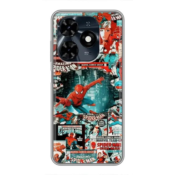 Чехол с рисунком «Комиксы Человек Паук» для TECNO Spark 20c Чехол с рисунком «Комиксы Человек Паук» для TECNO Spark 20c