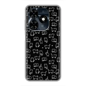 Чехол на тематику: Коты для TECNO Spark 20c (Котики на черном)