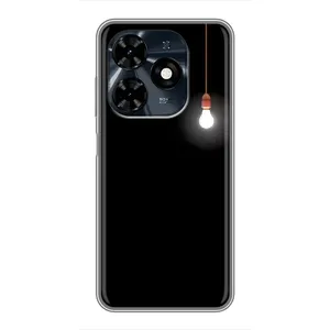 Чохол з картинками на чорному фоні для TECNO Spark 20c (Лампочка)