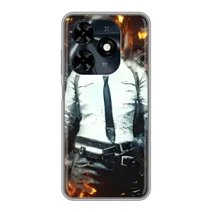 Силиконовый чехол с картинкой "Герой Pubg" на TECNO Spark 20c (Man Пубг)