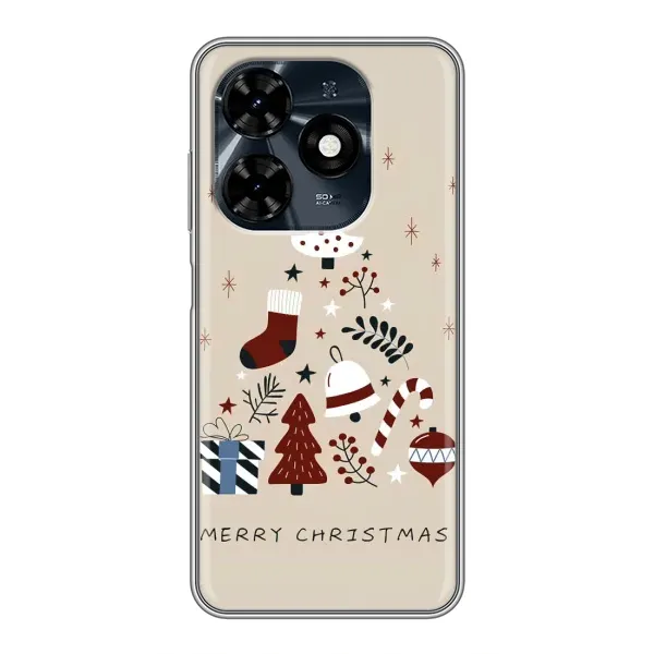 Чехол с рисунком «Merry Christmas» для TECNO Spark 20c