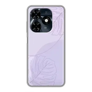 Чохол квітковий дизайн для TECNO Spark 20c (Монстера фіолетова)