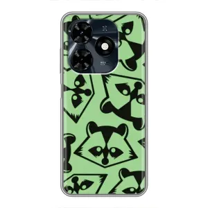 Силиконовый Чехол с Енотами на TECNO Spark 20c (Мордочки Енота)