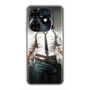 Силиконовый чехол с картинкой "Герой Pubg" на TECNO Spark 20c (Пабг)