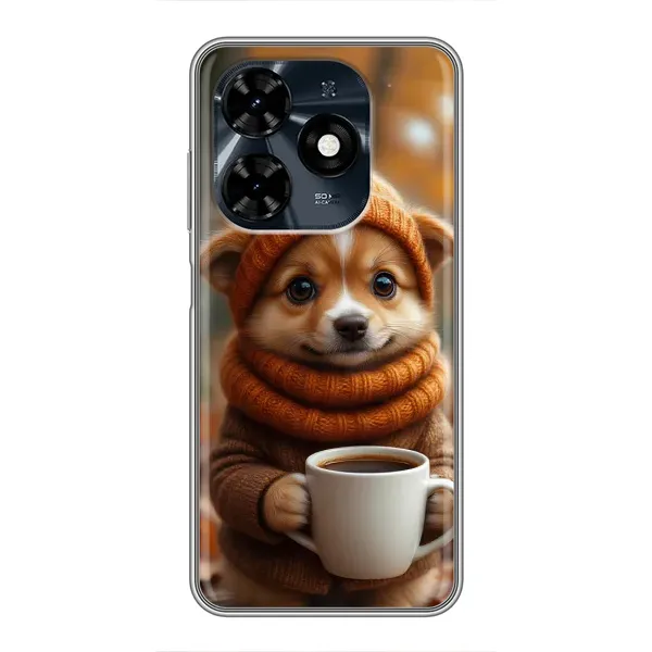 Чехол с рисунком «Собачка с кофе» для TECNO Spark 20c Чехол с рисунком «Собачка с кофе» для TECNO Spark 20c